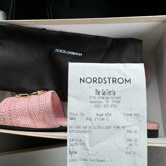 D&G DG Dolce & Gabbana pink ciabatta flat tela rafia light pink size 40 - Picture 7 of 8